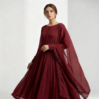 Flowing Chiffon Frock & Dupatta Set (33% OFF)