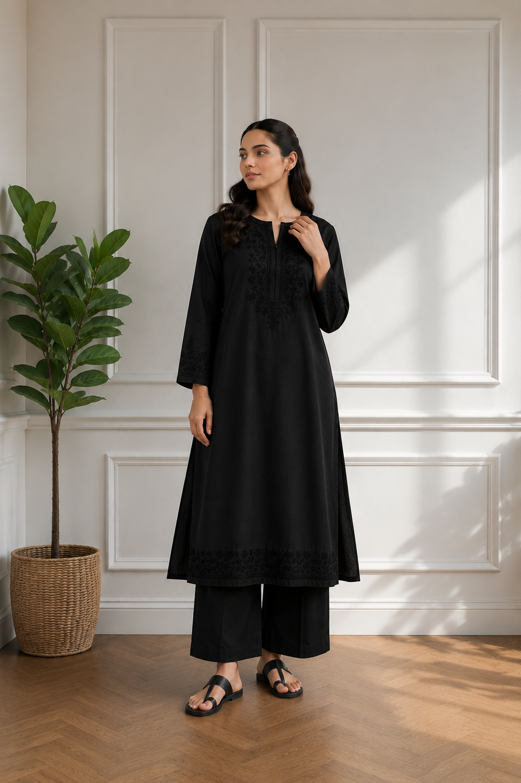 Noir Heritage – 2 Piece Embroidered Set