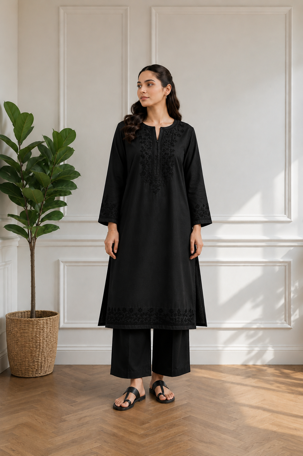 Noir Heritage – 2 Piece Embroidered Set