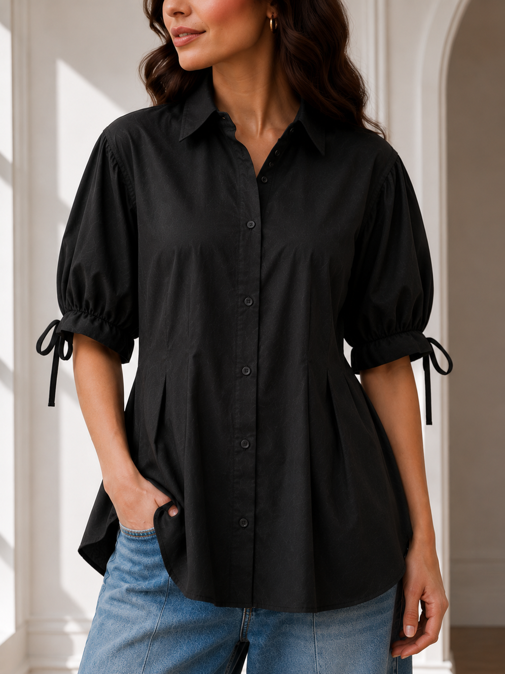 Noir Belle – Summer Cotton Peplum Top