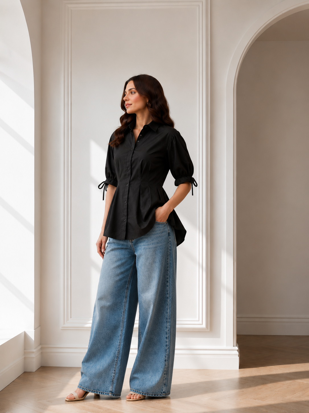 Noir Belle – Summer Cotton Peplum Top
