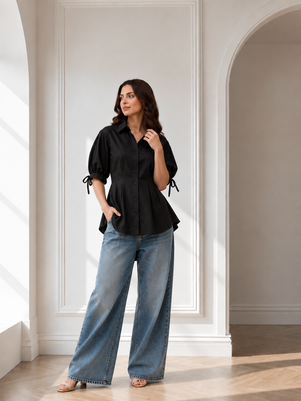 Noir Belle – Summer Cotton Peplum Top
