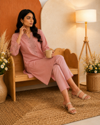 Rosewood Embroidered Cotton Co-ord Set (2 Pc)
