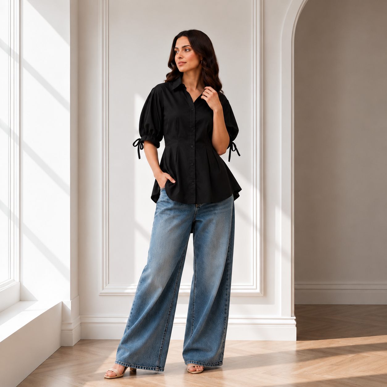 Noir Belle – Summer Cotton Peplum Top