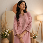 Rosewood Embroidered Cotton Co-ord Set (2 Pc)