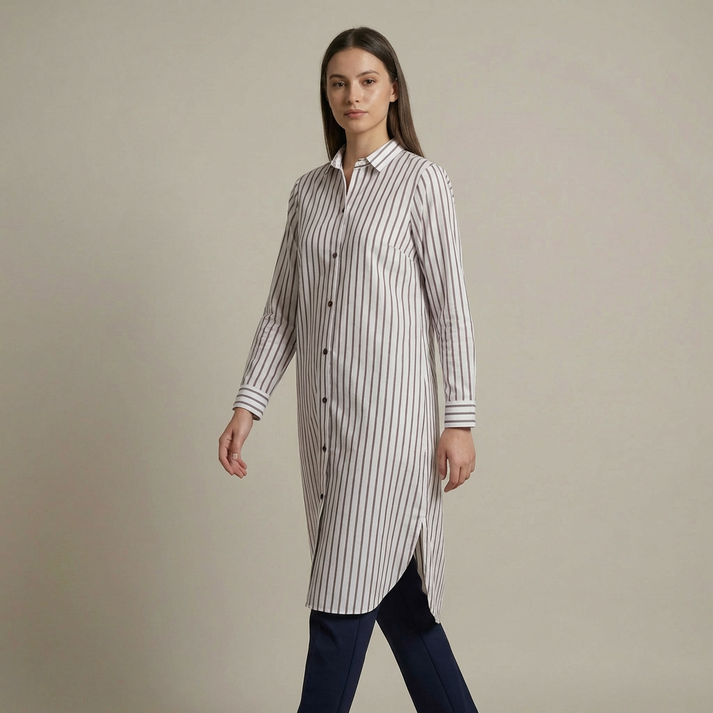 Vertical Stripe Button-Down Shirt (20% OFF)