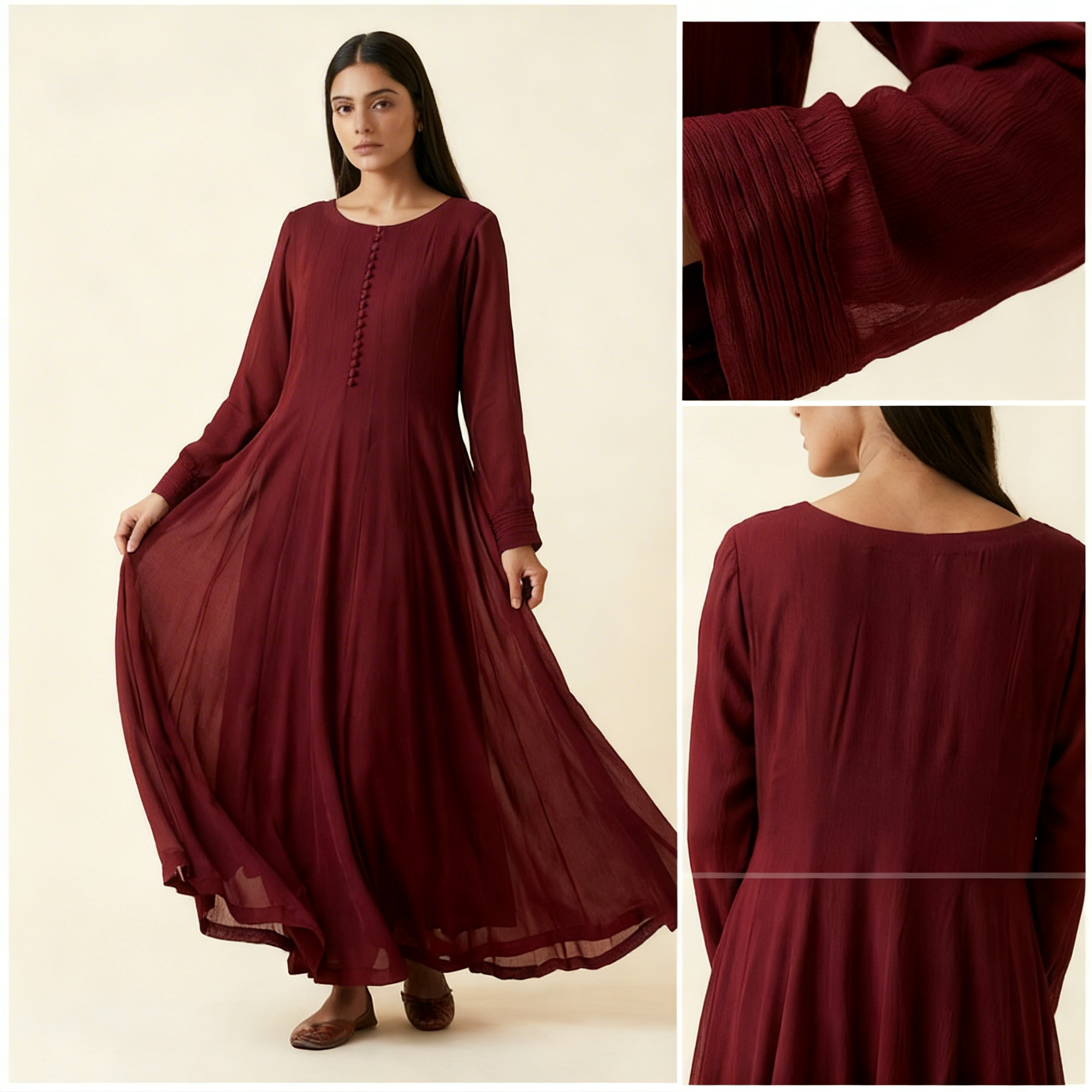 Flowing Chiffon Frock & Dupatta Set (15% OFF)