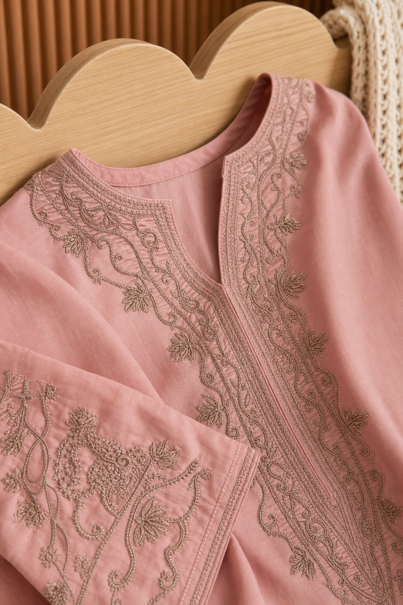 Rosewood Embroidered Cotton Co-ord Set (2 Pc)