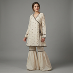 Ivory Angrakha & Flared Gharara 2-Piece Set (33% OFF)