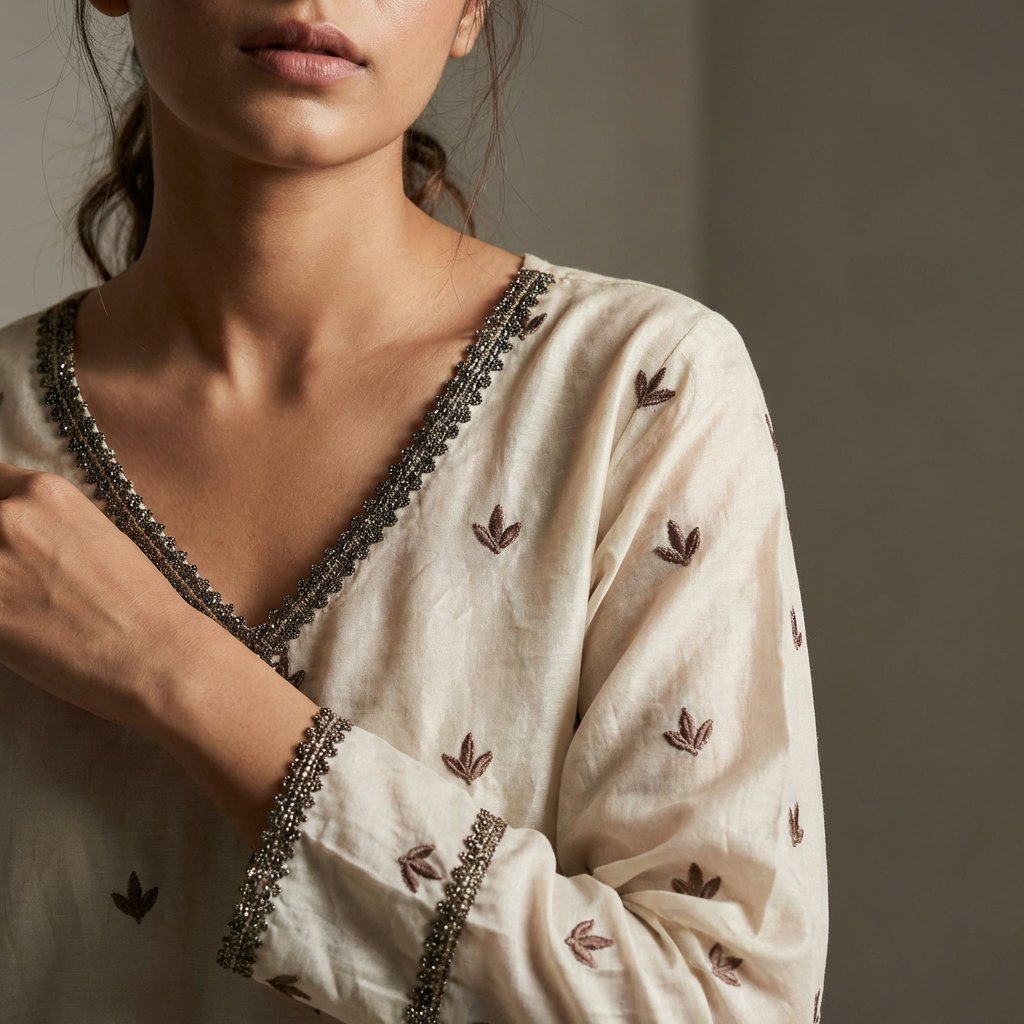 Ivory Angrakha & Flared Gharara 2-Piece Set (33% OFF)