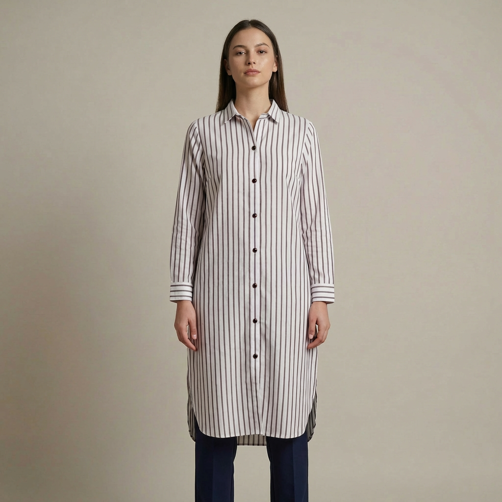 Vertical Stripe Button-Down Shirt (20% OFF)