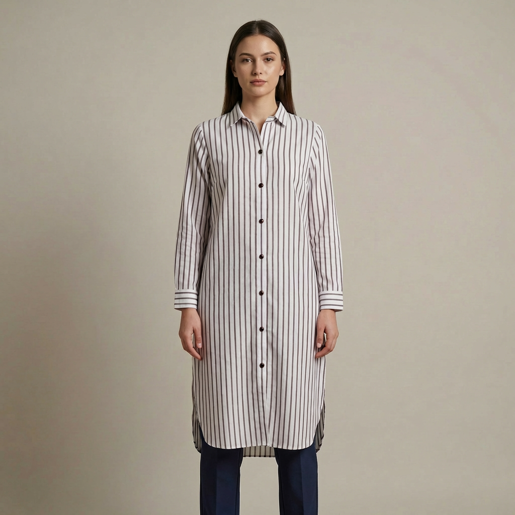 Vertical Stripe Button-Down Shirt (20% OFF)