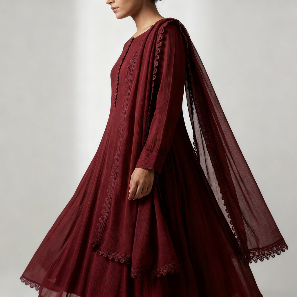 Flowing Chiffon Frock & Dupatta Set (33% OFF)