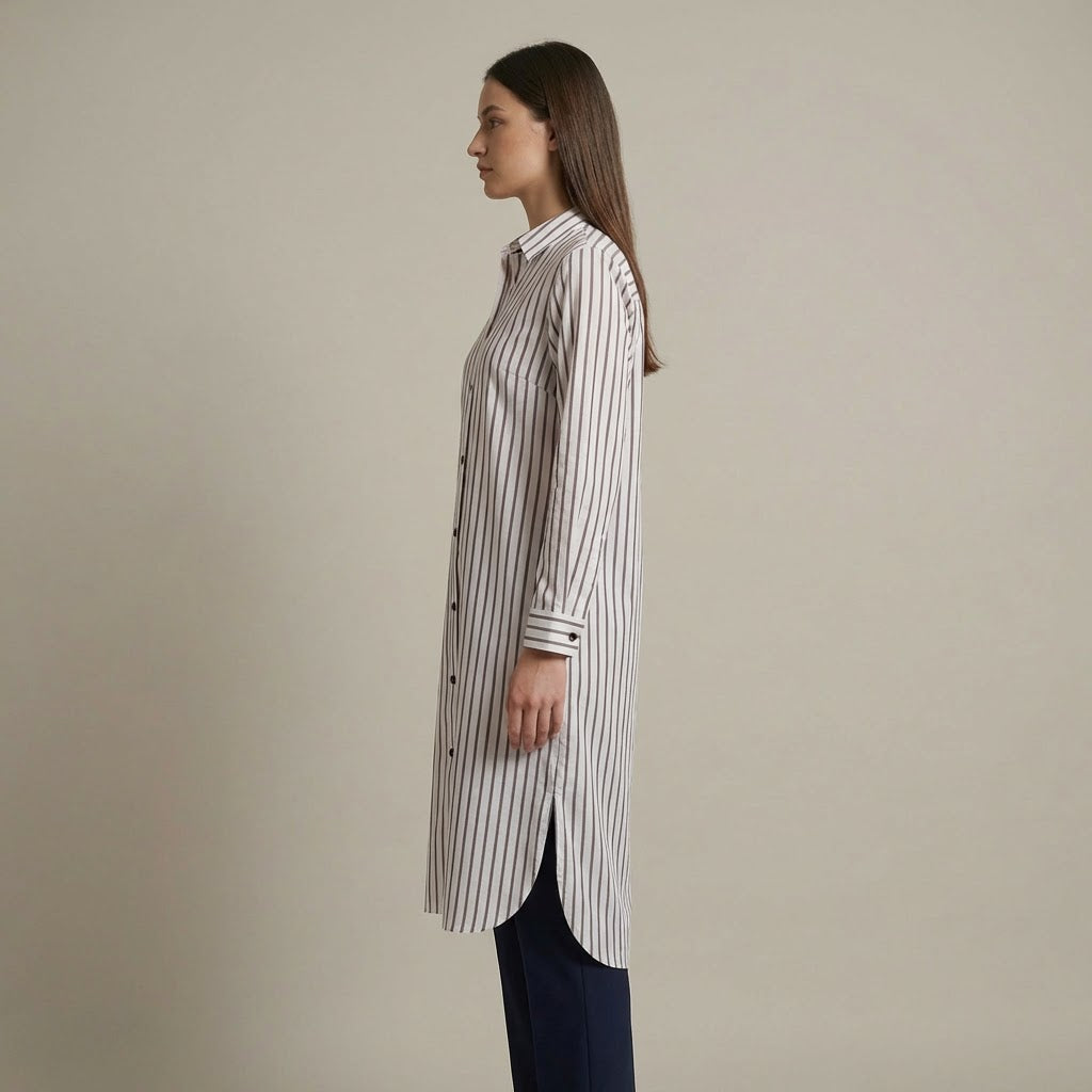 Vertical Stripe Button-Down Shirt (20% OFF)