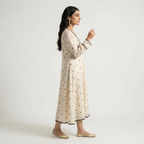 Ivory & Copper Motif Angrakha with Palazzo 2-Piece Set (33% OFF)