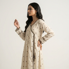 Ivory & Copper Motif Angrakha with Palazzo 2-Piece Set (33% OFF)