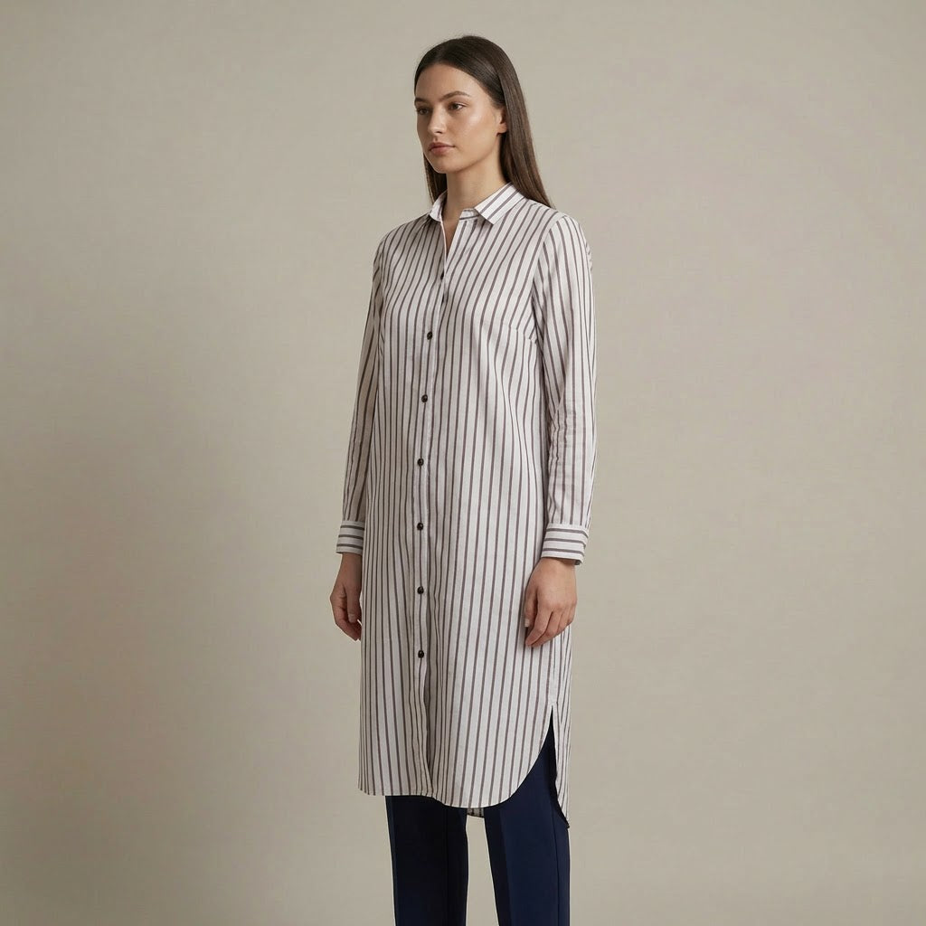 Vertical Stripe Button-Down Shirt (20% OFF)