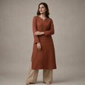 Pintucked Brown 2-Piece Set (20% OFF)