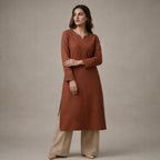 Pintucked Brown 2-Piece Set (20% OFF)
